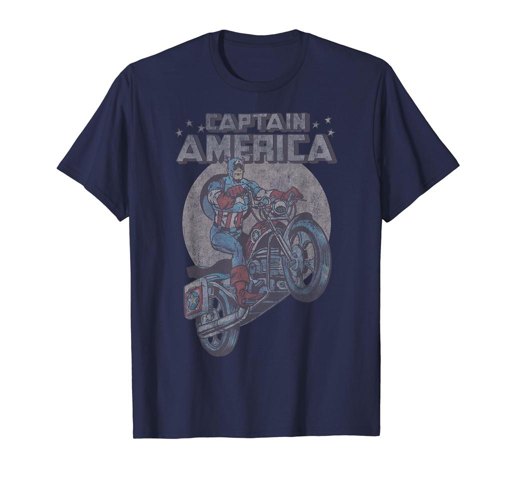 Marvel Avengers Captain America Motorcycle Portrait T-Shirt