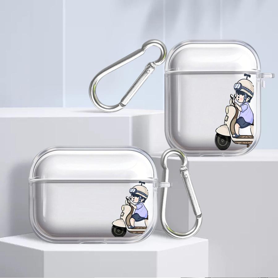 Case For Airpods 3 4 1 Pro 2 Pro3 Pro2 Clear Earphone Cases Cover Cute Cartoon Couple