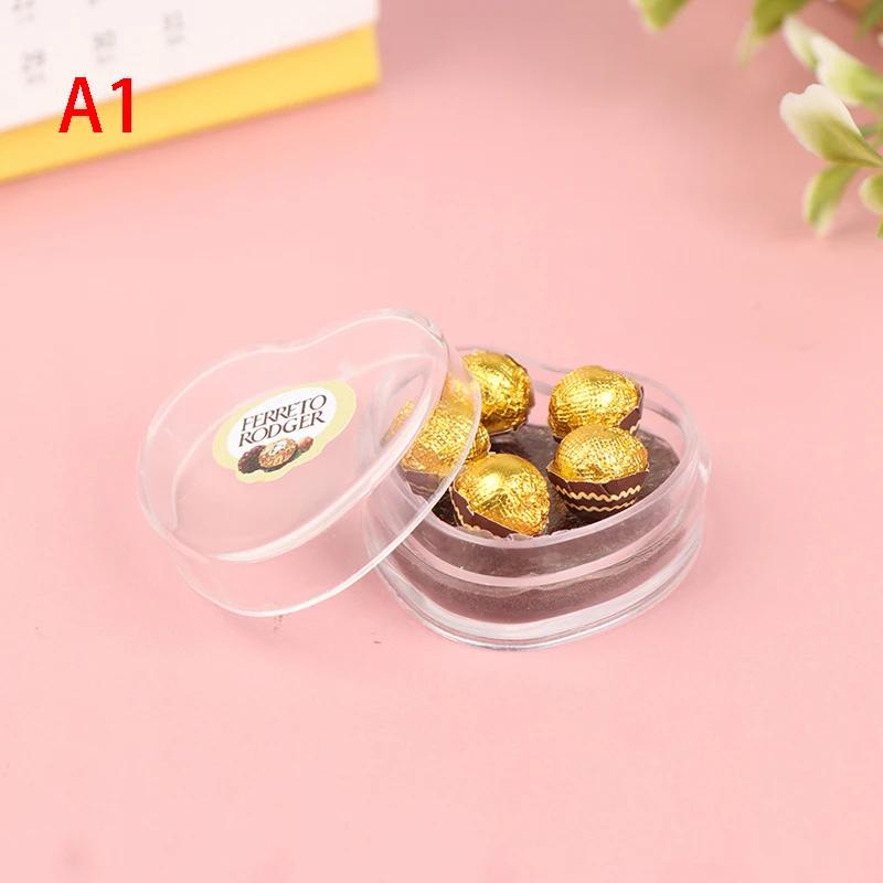 1: 12 Dollhouse Mini Chocolate Gift Box Mini Model Game Kitchen Food Doll Accessories