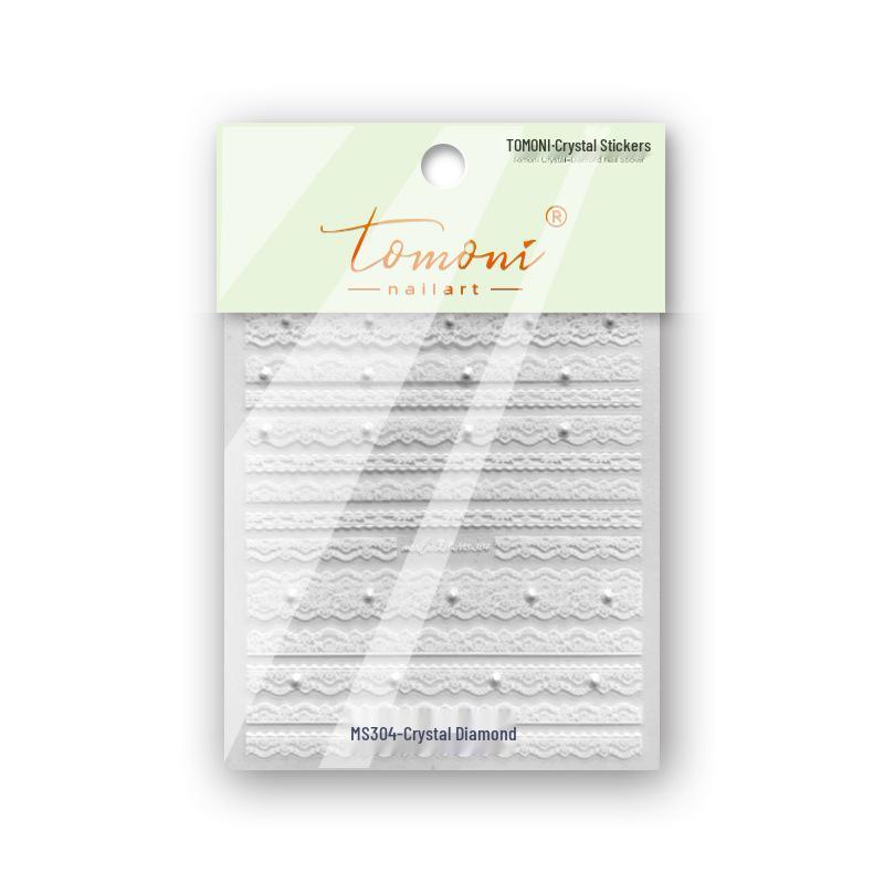 Tomoni MS304 Black & White Striped Japanese Nail Stickers