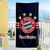 FC Bayern Personalisierbares Strandtuch mit Namen Schnelltrocknend Weiche Mikrofaser Geeignet für Schwimmen, Fitnessstudio, Camping, Yoga, Urlaub