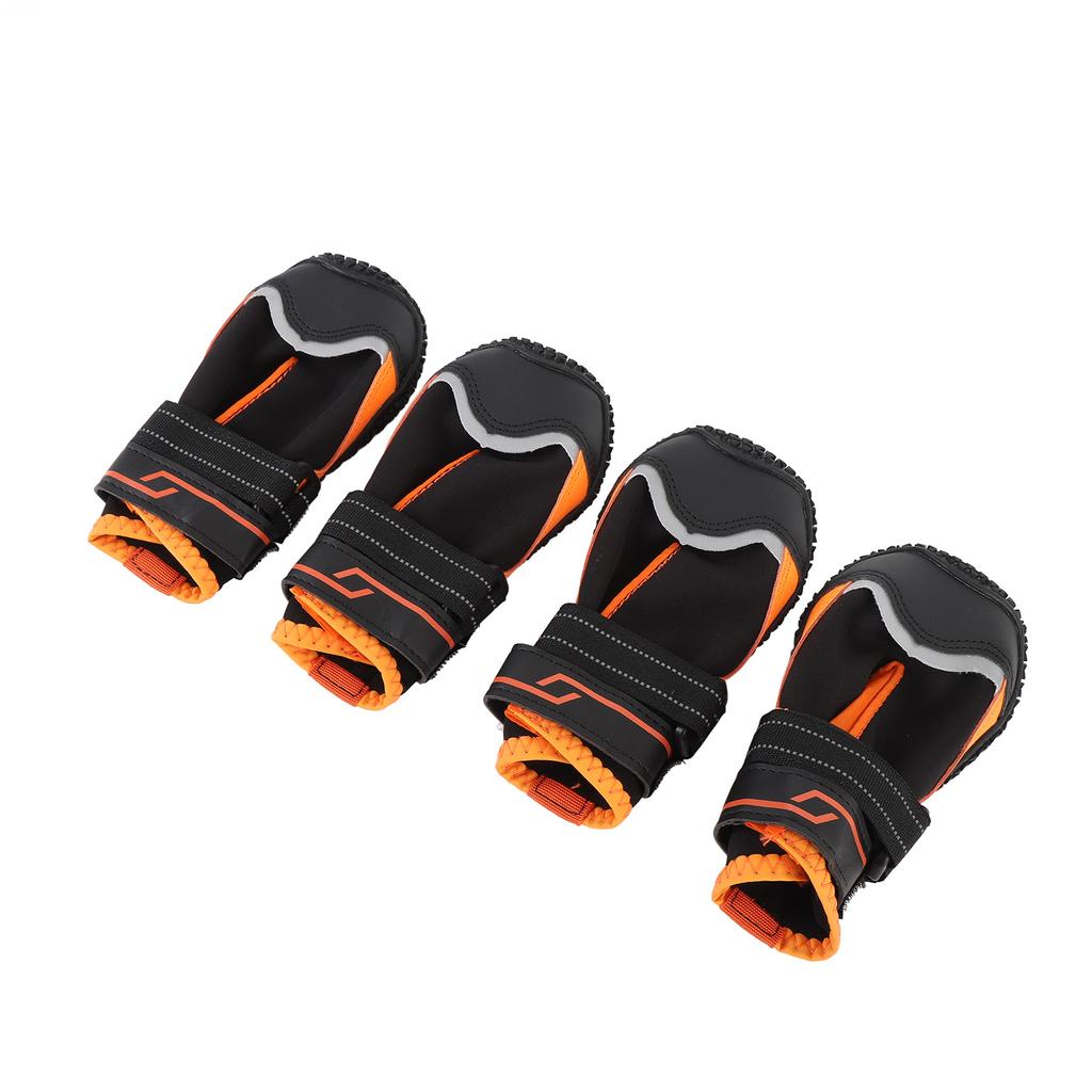 4 Stk. Wasserfeste Hundestiefel Rutschfest Verstellbar Abriebfest Warme Winterhundeschuhe für Große