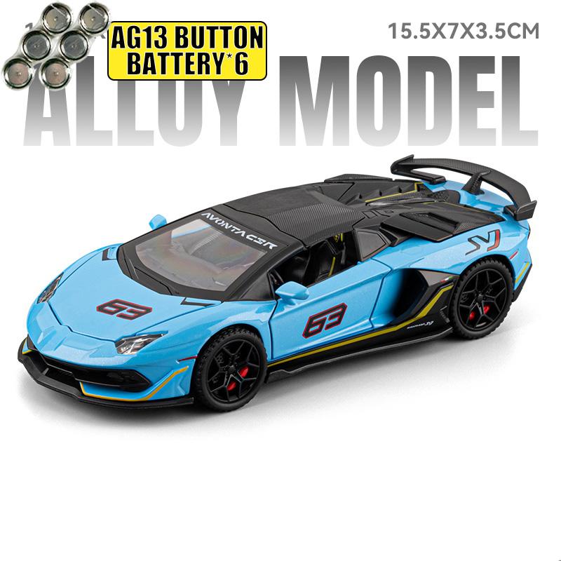 1:32 Aventador SVJ63 Super Sports Car Alloy Metal Diecast Model Car High Simulation Collectible Miniatures Home Decoration Gifts