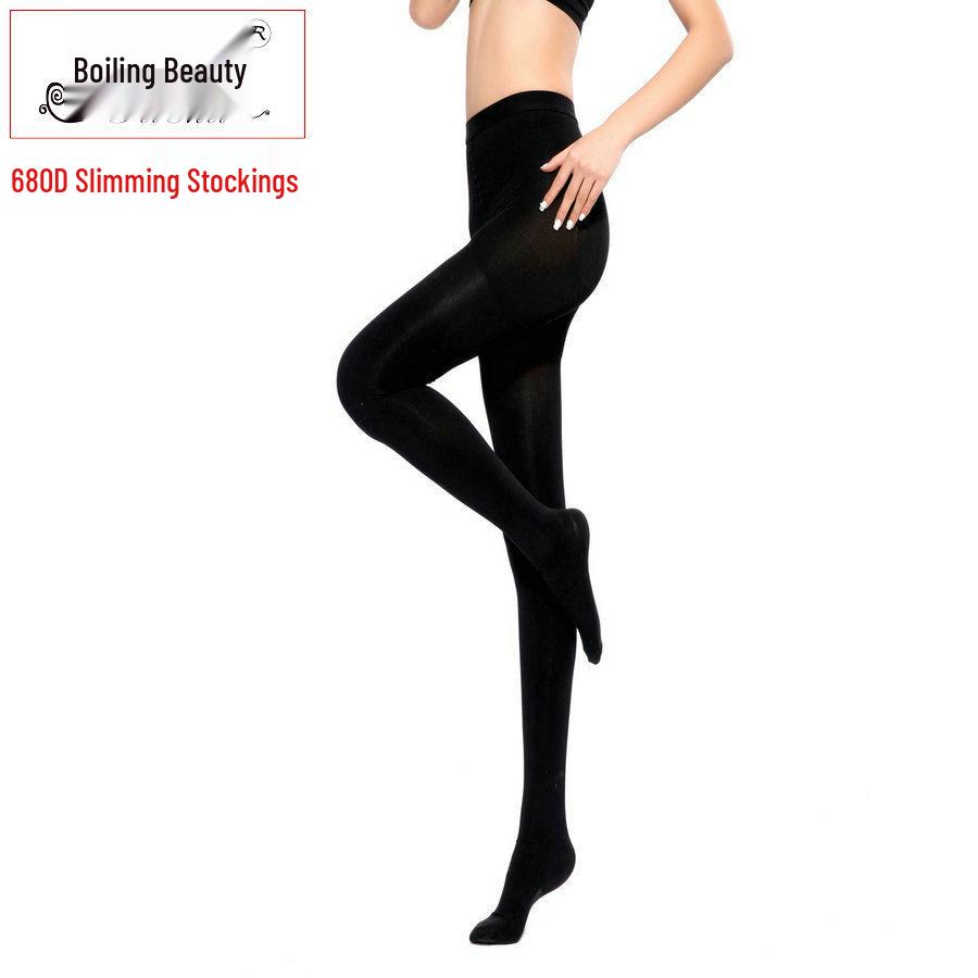 680D Medium-Thick Slimming Compression Leggings for Spring and Autumn - Elastic Beautiful Leg Socks Made in Japan