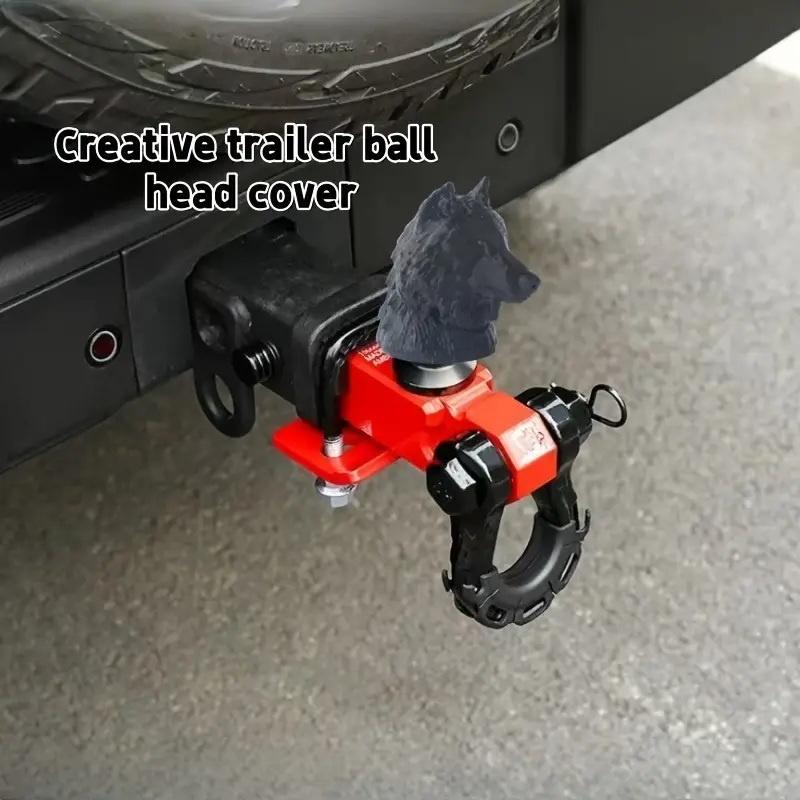 Kryt tažného zařízení s vlčí hlavou Plastová ochranná krytka Dekorativní hák pro tažné koule 3D tištěný Zabraňuje rezivění trubky přijímače