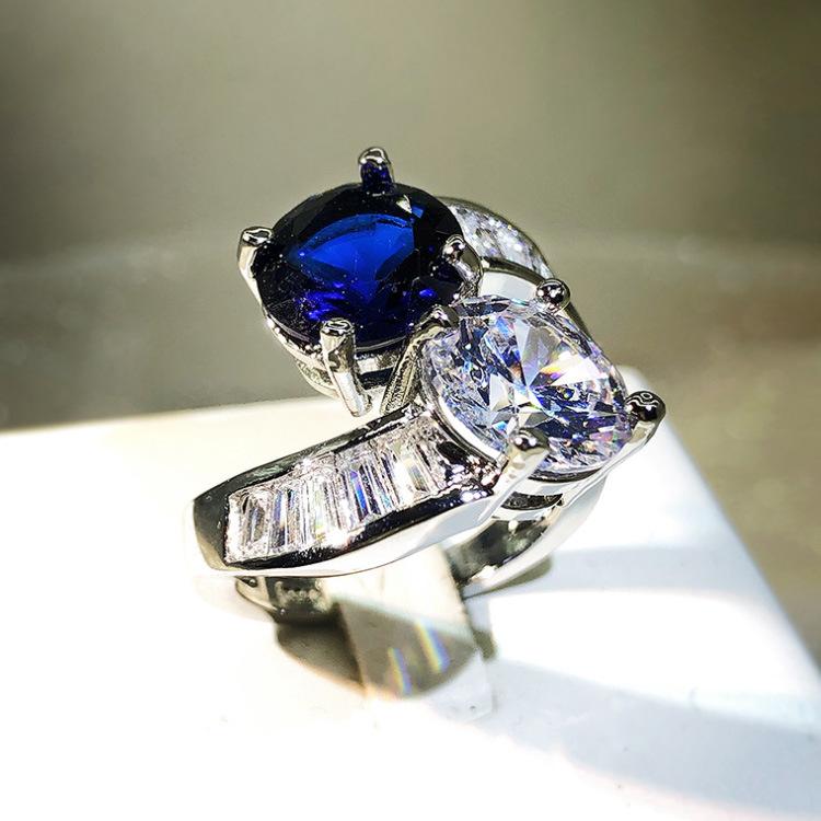 Individual Minority Mix Color Bright Luxury Luxury Luxury Feeling Plated Platinum Ring