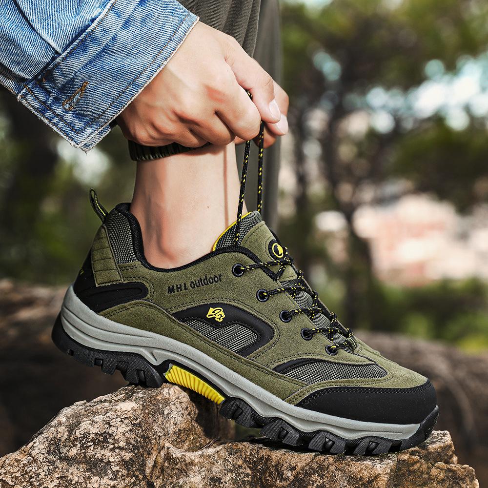 Autumn and Winter Men's Low-top Non-slip Outdoor Hiking Shoes Large Size Casual Walking Shoes Breathable Travel Shoes Hiking Shoes