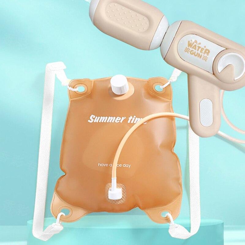 

Детский рюкзак в южнокорейском стиле, водяной пистолет, игрушка, мягкая сумка, водяной бластер с пляжным дизайном, идеально подходит для воды