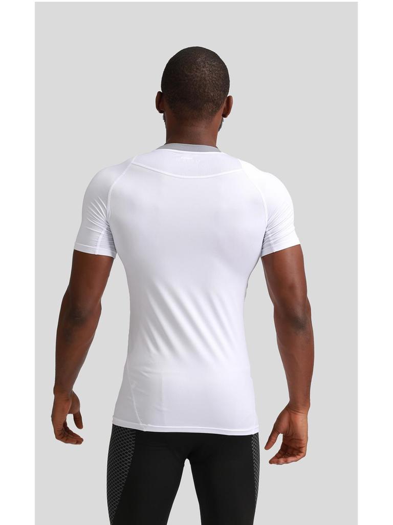 Men's Quick-Dry Short-Sleeve Fitness Running Tights for Spring and Summer