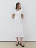Etmont 2-Way Sleeve Belted Dress, White