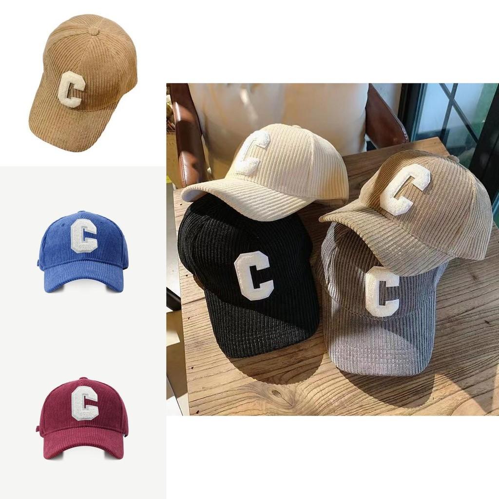 Fashionable Corduroy Baseball Cap For Women And Men Stylish Letter C Design