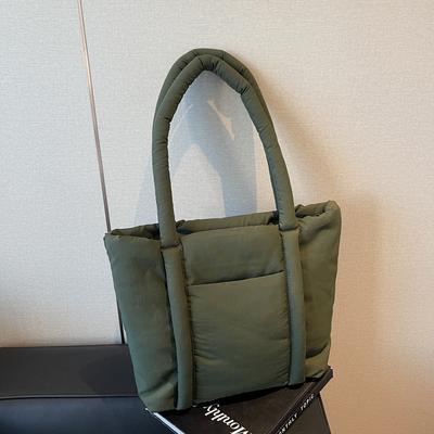 Umhängetasche mit großem Fassungsvermögen für Pendlerinnen, Damen-Schultertasche, einfarbige Tragetasche