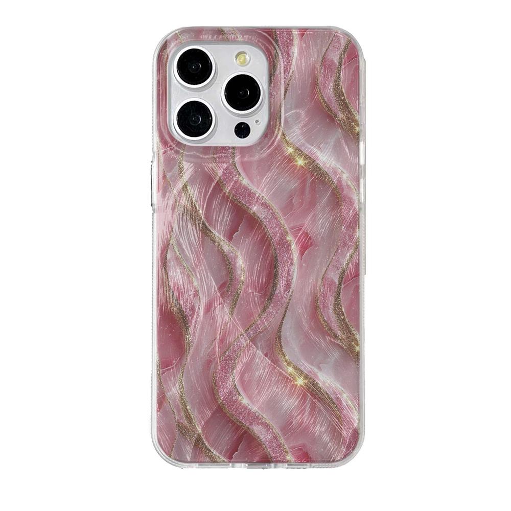 

Light luxury Golden Powder Wave Phone Case For iPhone 17 17Air 16 15 14 13 12 11 Pro Max 15 16 Plus Shockproof Back Cover Funda iPhone Air