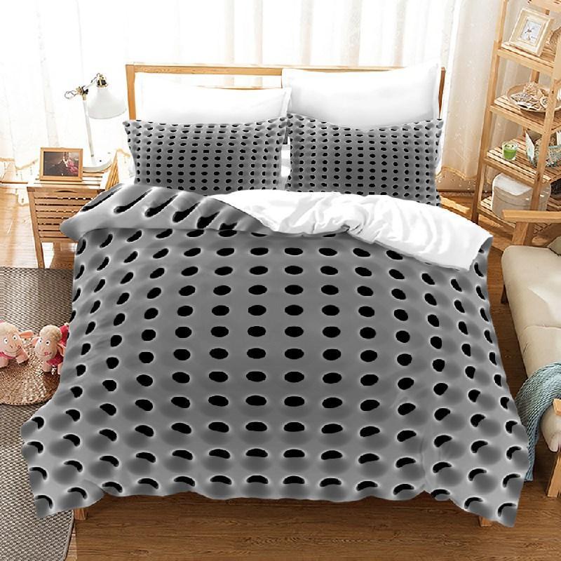 Honeycomb Duvet Cover Set Pink Geometry 3D Printed Bedding Set Polyester Cool Style Double Queen King Quilt Cover For Boys Adult