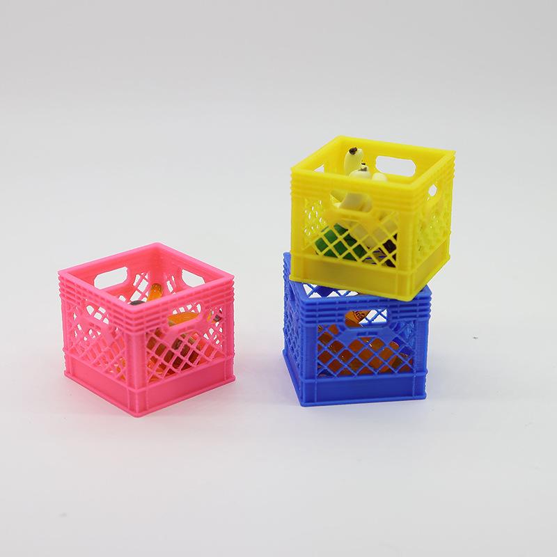 1 Piece 1:12 Dollhouse Miniature Handheld Beer Frame Model Food Storage Basket Kitchen Decor Toy Doll House Accessories