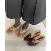 Warm Winter Chestnuts~! Fleece Deep-mouth Lace-up Fluffy Shoes Women's Winter Loafers Suede Single Shoes