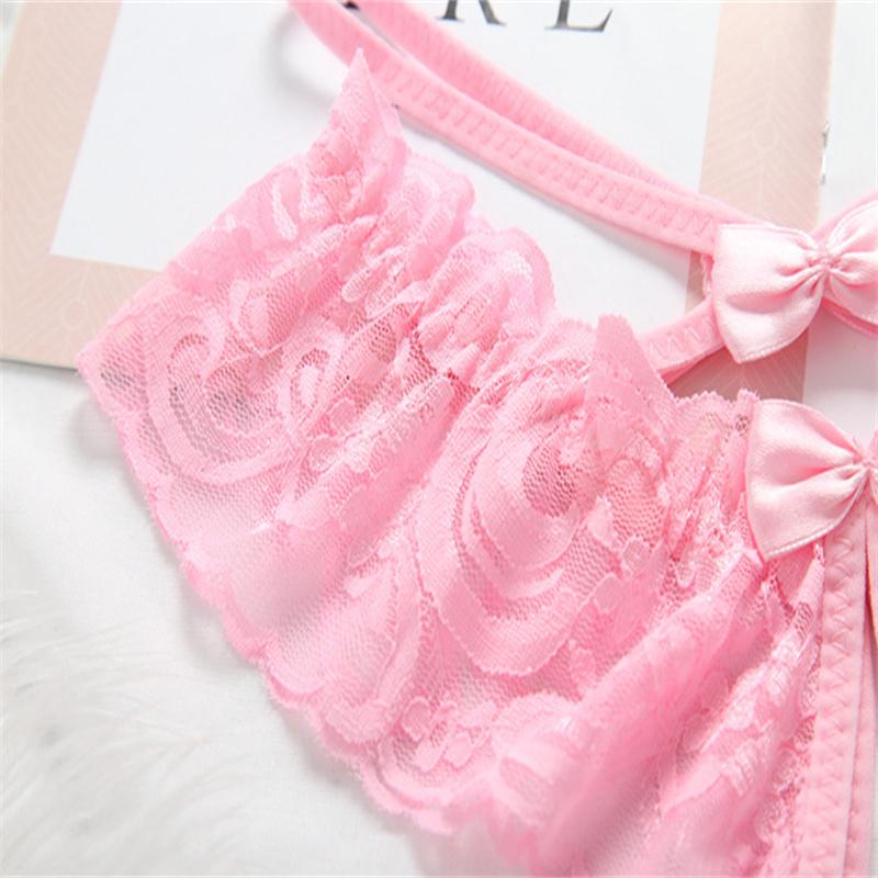 Sexy Crotch Opening Women's Panties Lingerie Lace Bowknot G-string Thong Floral Temptation Underwear for Ladies Erotic Pantys