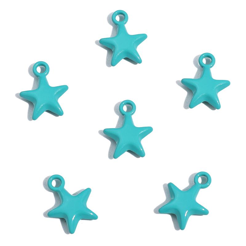 2pcs/Bag Colorful Spray Paint Stars Charms Pendant Beads for Jewelry Making DIY Bracelet Necklace Accessories