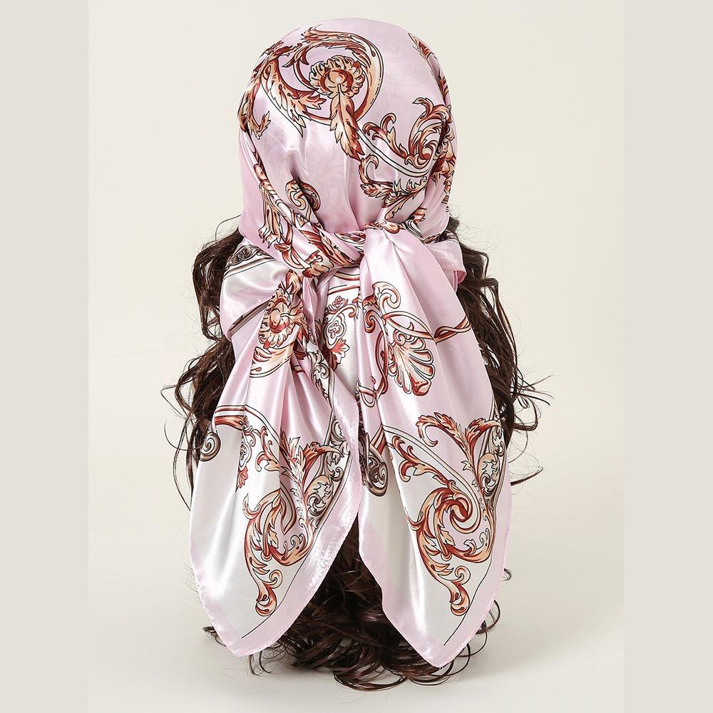 Satin Silk Women Head Scarf Square Female Shawl Wrap Fashion Large Hair Bandana