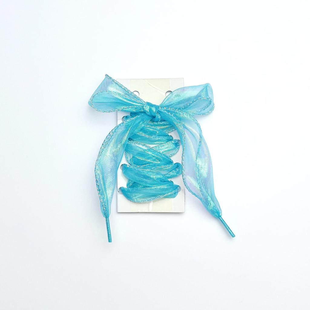 Iridescent 4cm Fish Tail Pearlescent Wavy Lace Ribbon for Shoelaces and Bows