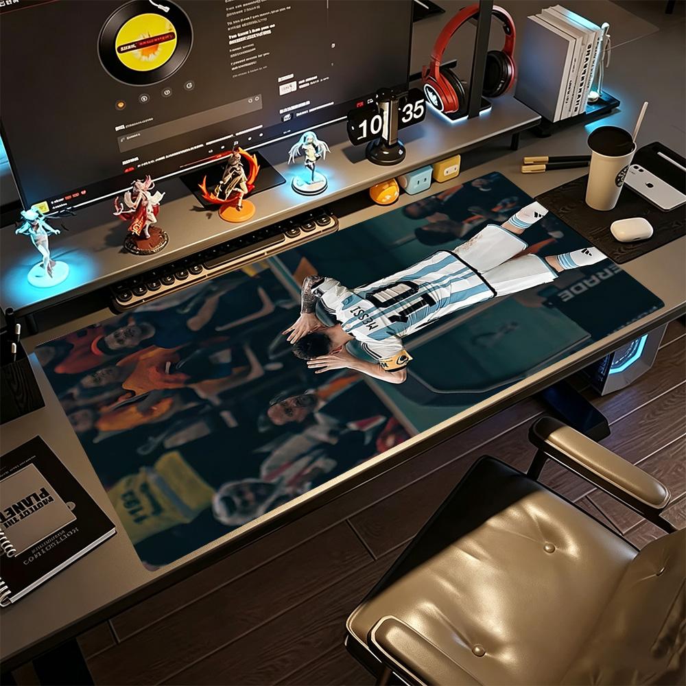 Football Messi Large Mouse Pad Office Mouse Mats Desktop Mouse Pad Non-Slip Rubber Base Office Desk Accessory
