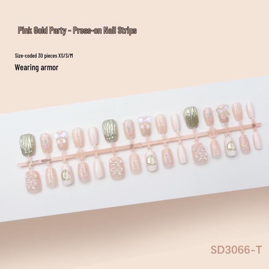 30-Piece Cute Cartoon Butterfly & Bow Wearable Nails Set