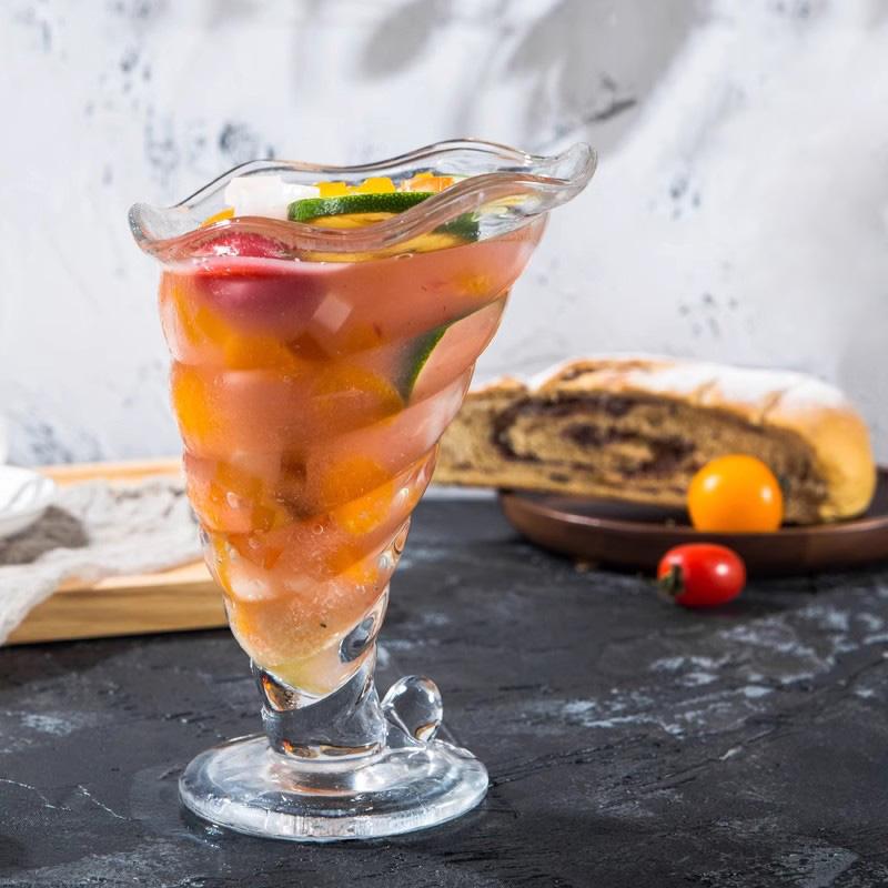 8.9oz 260ml Creative Glass Dessert Cup Transparent Reusable Yogurt Milk Tableware for Party Wedding Supply Ice Cream Juice Cups