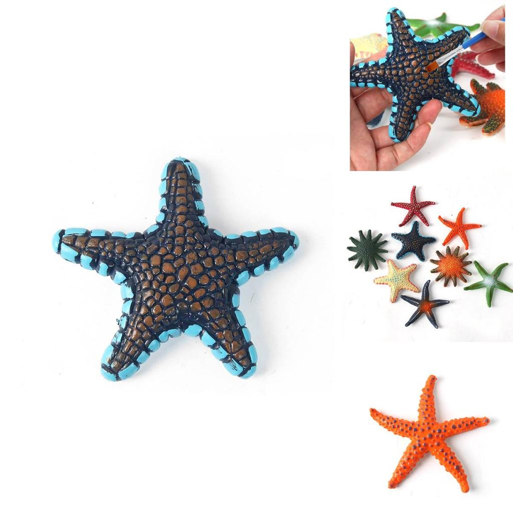 Authentic Sea Star Animal Models For Kids Educational Beach Toys Colorful Pvc Set