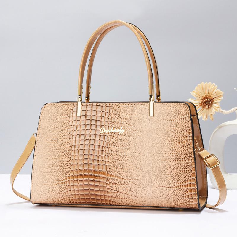 Women's Fashion Luxury Hot-Sale Patent Leather Lizard Pattern Shoulder Crossbody Top Handle Bag