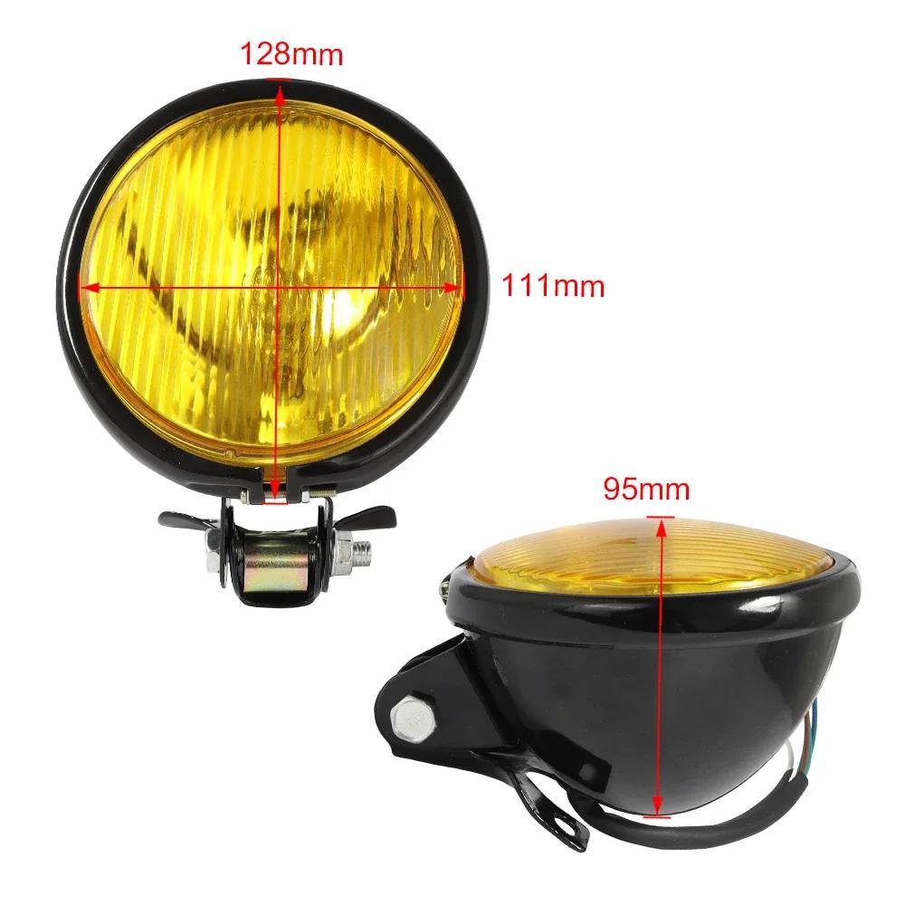 1pc for Suzuki Dirt Bike Retro Motorcycle Headlight Round with Holder Electroplate Vintage Head