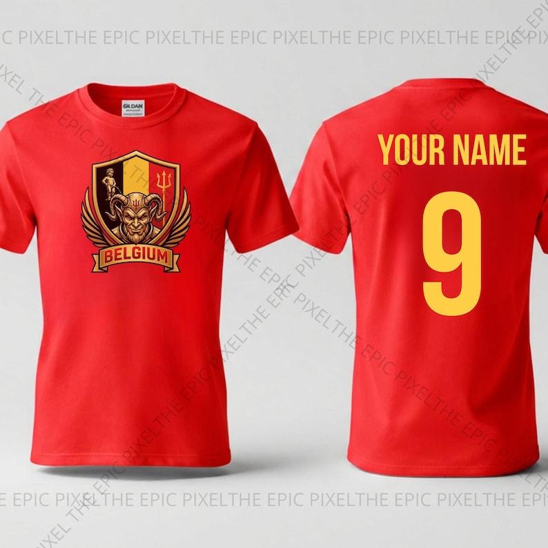 Personalized Belgium Football Shirt, Custom Red Devils Soccer Tee, Belgian Supporter T-Shirt, World Cup 2026 Belgium Fan Gift L