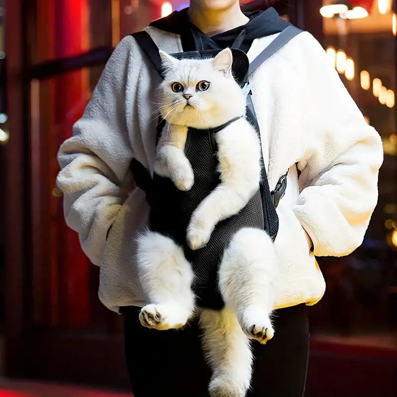 Dog Out Pet Portable Shoulder Chest Outdoor Cat Travel Breathable Backpack Four Legs Backpack Crossbody Pet Products
