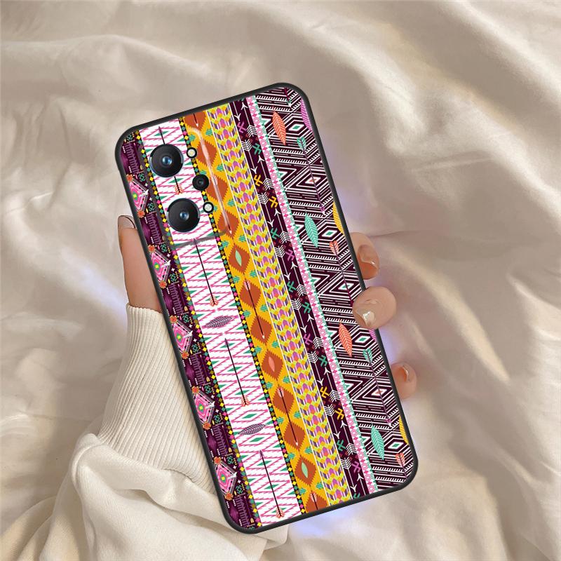 Native American Seamless Tribal Boho Case For Realme C75 C67 C63 C55 C51 C61 C53 C35 C65 C71 11 12 13 14 Pro Plus GT6 GT7 15 Pro