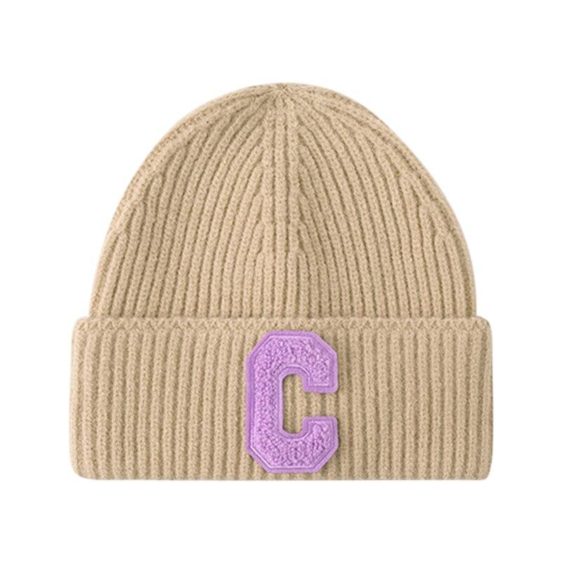 Damelue for hverdagsbruk Vintermyk Varm Vinterlue Heklet Skilue Sovehetter Skull Cap Kabelstrikket Beanie-lue