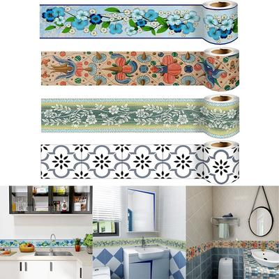 Self Adhesive Skirting Line Waterproof Borders Trim Line Art Decal Decor Waist Line  Bathroom