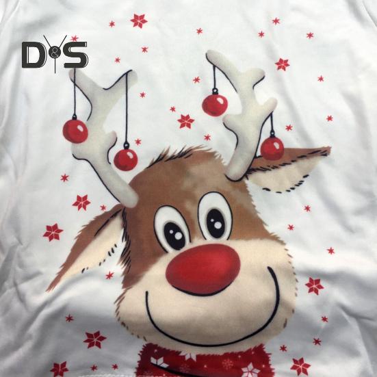 Parent-child Pajamas Elk Printing O Neck Long Sleeve Family Christmas Pajama Matching Set Children Sleepwear Top Plaid Pants Pet Coat Sleepwear