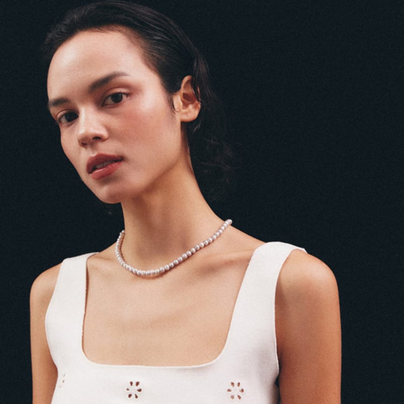 Lowool Gray Pearl Necklace