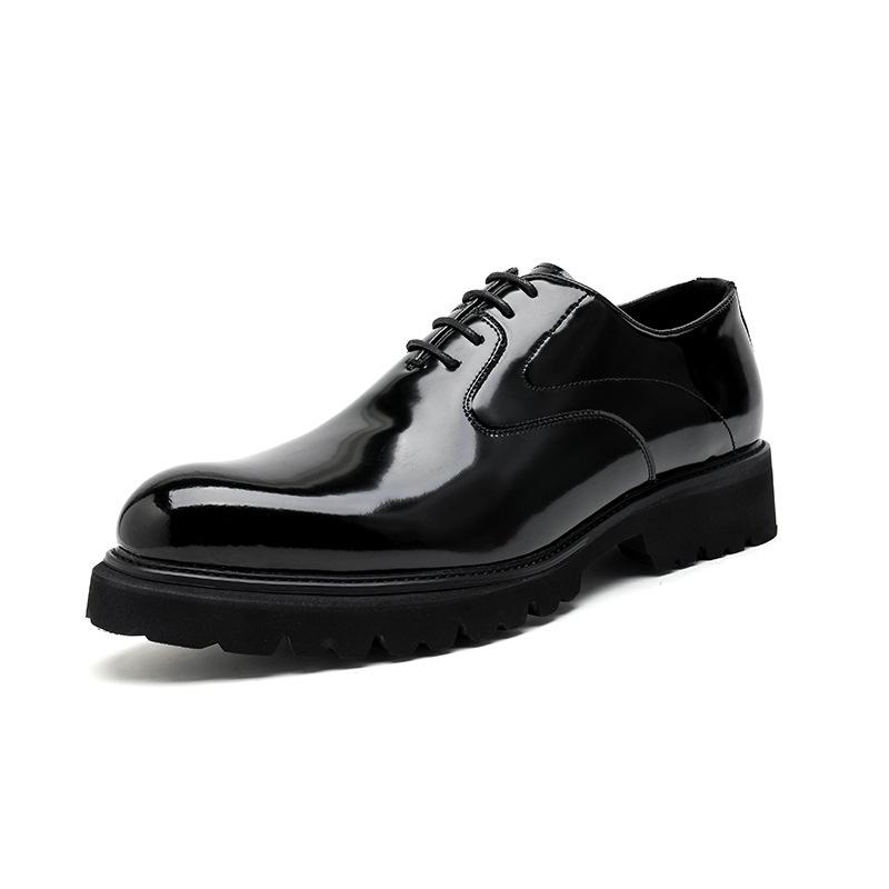 

British style trend dress business casual leather shoes young commuter wedding shoes platform height increase 28458-R 38