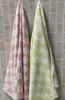 Imabari Towel Bath Towel Set of 2 65x120cm Pink Green Pastel Color Checkered Pattern Fluffy Absorbent [Brand Certified] (Pink/Green)