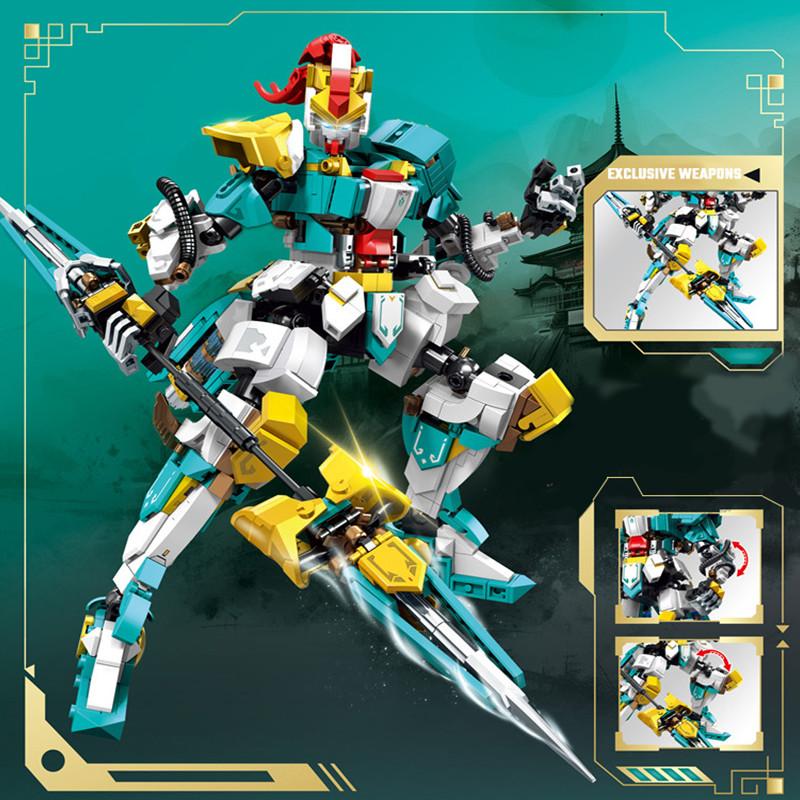 Non-Toxic Sembo Five Tiger Generals Mech Assemblage Building Blocks Cool Robot Model Bricks Collectible Ornaments Children Toys Birthday Gifts