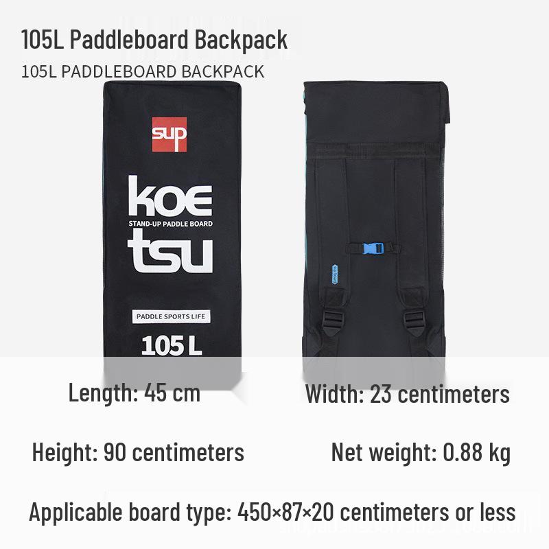 KOETSU Quick-Dry Paddleboard Backpack - 80L Inflatable SUP Carrying Bag