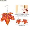 2D Flaches Ahornblattmuster Acryl Hängeohrringe Kanada Herbst Erntedank Geschenk Damenschmuck