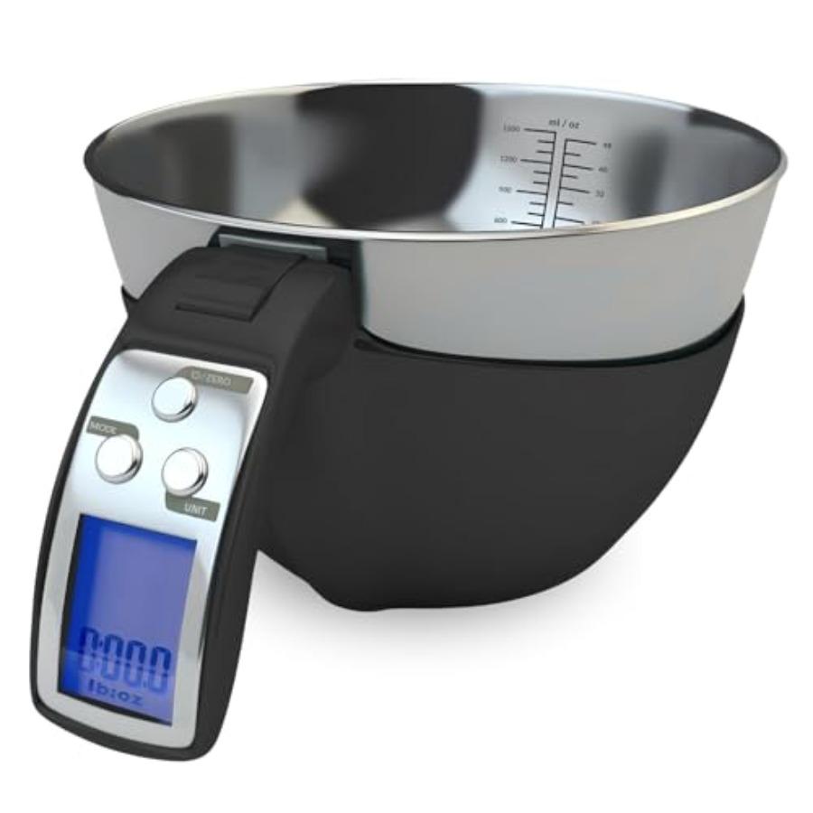 Digital Kitchen Food Scale with Bowl - 11lb Grams Ounces - Removable Dishwasher-Safe Mixing Bowl - Black United States