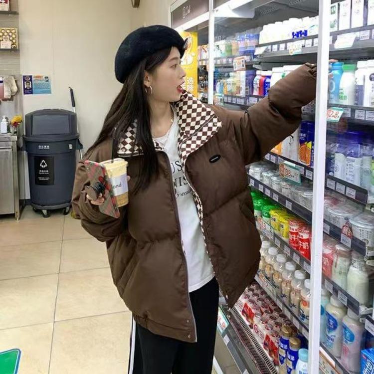 Parka Trapuntati Blu Moda Invernale Cappotti e Giacche Spessi Caldi Stile Studentesco