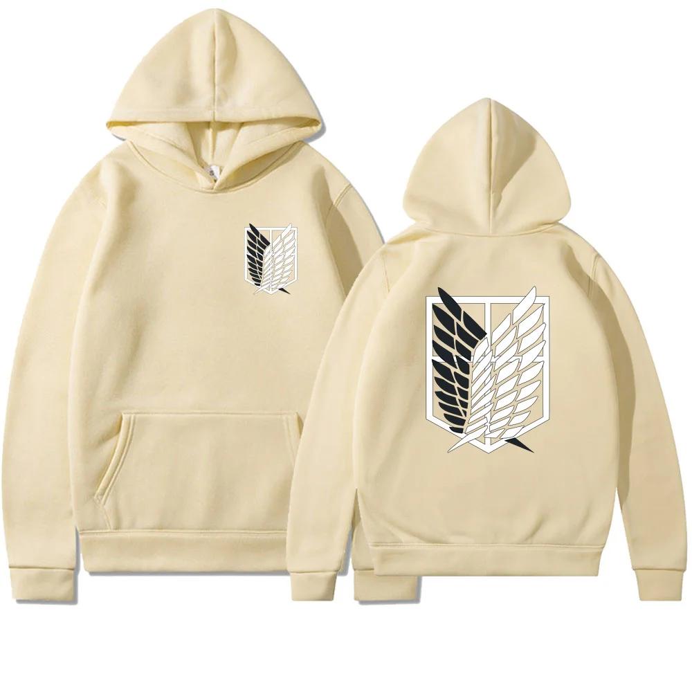 New Anime Man Hoodie Hoodies Mans Streetwear Pullover Harajuku Shingeki No Kyojin Hoody Sweatshirt Clothes MOTO