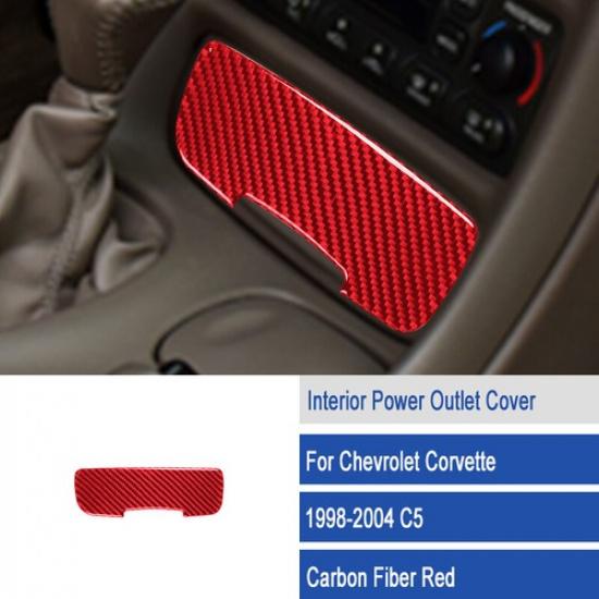 For Chevrolet Corvette C5 98-04 Red Carbon Fiber Central Power Panel Stick Cover