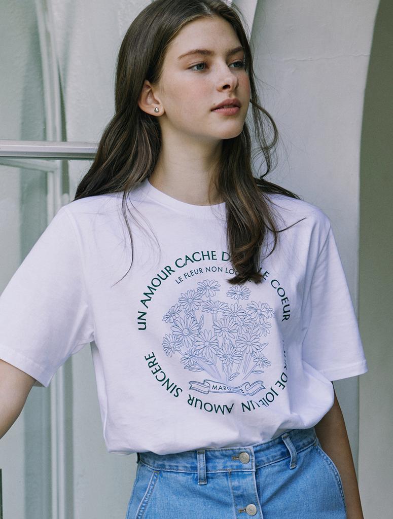 NONLOCAL Marguerite Print T-Shirt - White