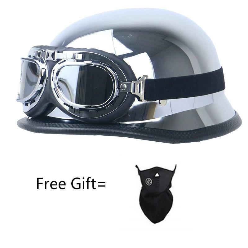 Vintage German Style Motorcycle Helmet Unique 4 Types Leather Half Face Vintage Design M L XL Sizes Certified for Safety