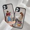 Read Book And Coffee Girl Phone Case Cute Cover for Iphone 7 8 14 Plus SE2 15 13 14 12 11 Pro Max Mini X XS XR Shockproof Cover