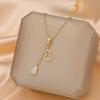 Luxury Full Diamond Tassel Gourd Titanium Steel Clavicle Necklace For Women